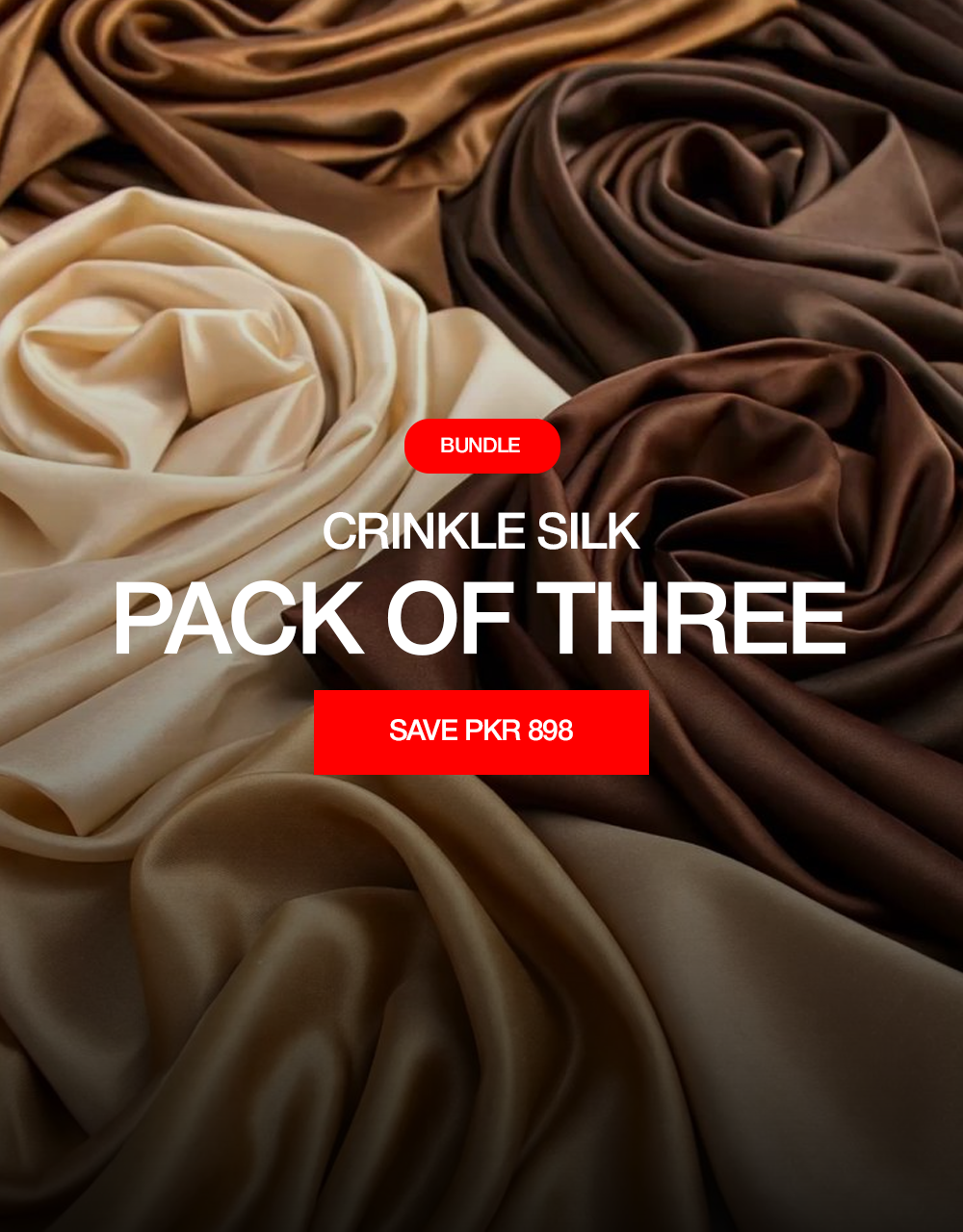 Pack Of Three Crinkle Silk - Save PKR 650